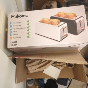 Pukomc Toaster 4 Slice with Wide Slots, 2 Long Slot Toaster for Bagels Waffle…