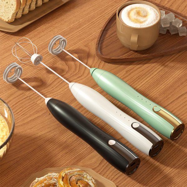 Electric Mini Coffee Whisk 14000rpm USB Rechargeable Egg Beater 3 Speeds 1500mAh