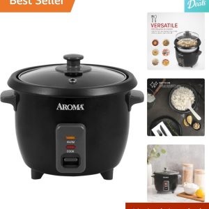 AROMA 6-Cup Pot-Style Rice Cooker – One-Touch – Compact Size – 2 to 6 Cups