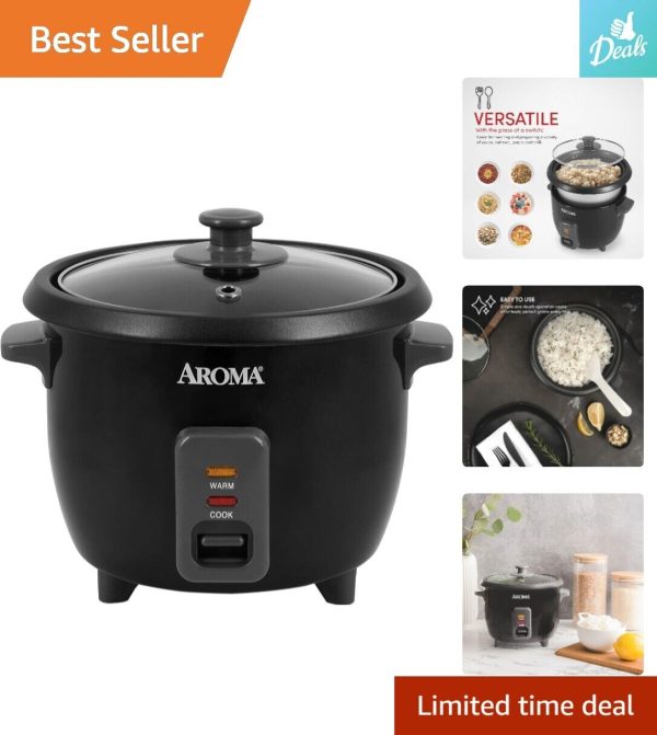 AROMA 6-Cup Pot-Style Rice Cooker – One-Touch – Compact Size – 2 to 6 Cups