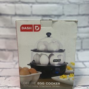 DELUXE EGG COOKER – DASH – 12 EGG CAPACITY ONE TOUCH COOKING NEW