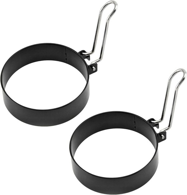 2 Pcs Round Egg Cooker Rings Stainless Steel Non Stick Egg Mcmuffin Maker Egg