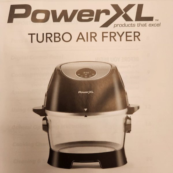 PowerXL Turbo Air Fryer XL 10QT Glass Bowl & Rotisserie Accessories CL-002