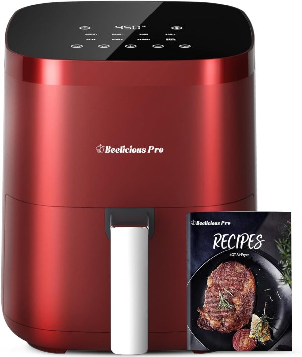 Air Fryer, Beelicious 8-In-1 Smart Compact 4QT Air Fryers, Shake Reminder,450°F