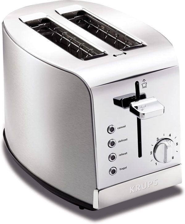 2 Slice Toaster with 6 browning levels and 4 easy-to-use functions Stainl…