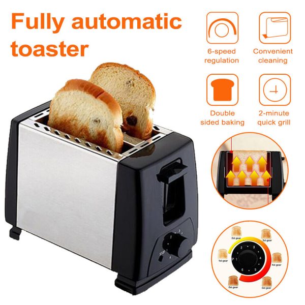 2 Slice Toaster With 6 speed Wide Slots Bagel Function, Toast Boost, Stainless