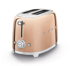 Smeg TSF01RGUS Rose Gold 50’s Retro Style 2 Slice Toaster (Open Box) Box Damage