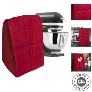 Durable Kitchen Mixer Cover, 11.75″x11.5″x18.6″, with Storage Pockets in Paprika