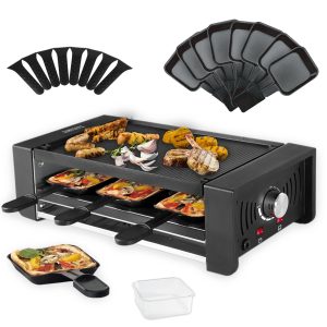 Raclette Party Grill Portable Indoor Electric Korean BBQ Grill 2 in 1 Raclett…