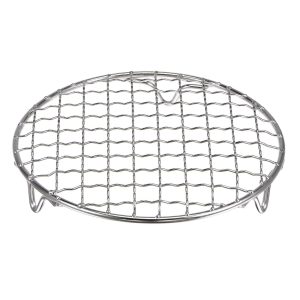 Round 6-Inch Stainless Steel Cooking Rack with Legs for BBQ and Baking