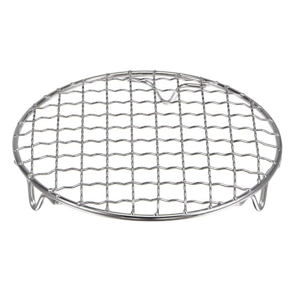 Round 6-Inch Stainless Steel Cooking Rack with Legs for BBQ and Baking