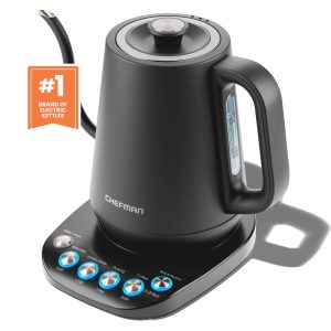 Electric 0.8L Gooseneck Kettle W/ 5 Preset Temperatures, Keep Warm Function – Bl