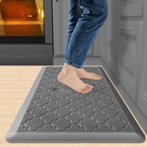 Villsure Kitchen Mat, Rugs, Cushioned Anti Fatigue 17.3″x30″, Grey