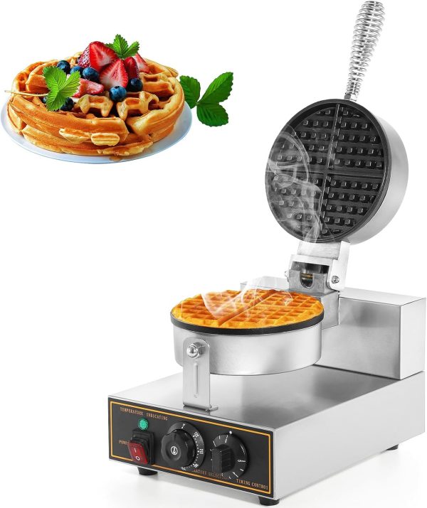 Commercial Waffle Maker round Waffle Maker Machine Non-Stick Waffle Iron Electri