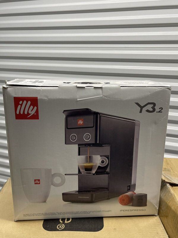 Illy Y3.2 Espresso and Coffee Machine, Black.