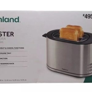 Highland TA1416B-UL Toaster Stainless Steel 2 Slice Toaster 800 Watt NEW