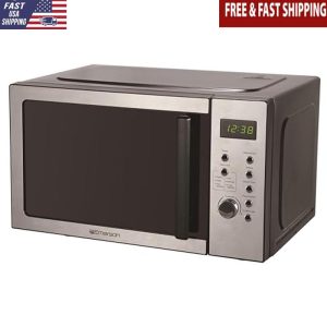 900W Stainless Steel Microwave Oven LED Display 6 Auto Menus Child Safety Lock