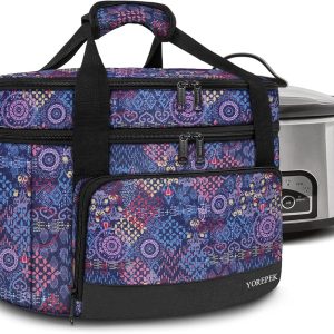 2 Layer Slow Cooker Carrier Compatible With 6 7 8 Quart Crock-Pot Insulated Bag