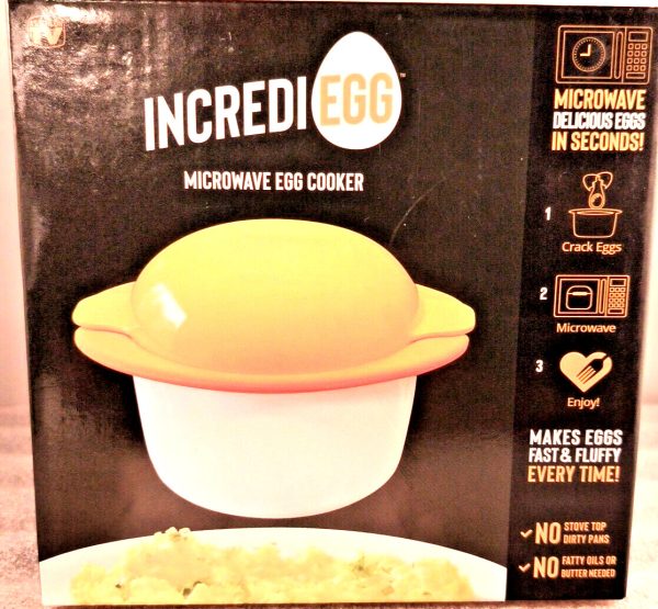 IncrediEgg- Microwave Egg Cooker- Built-in Shell Cracker & Egg Yolk Separator