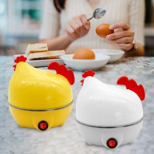 1pc Mini Egg Steamer 7-Egg Capacity Chicken Shape Electric Egg Boiler Steam