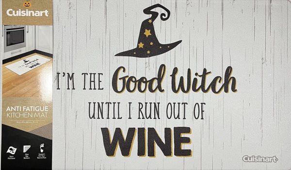 CUISINART Halloween Anti Fatigue Kitchen Mat Rug 18×30 Good Witch Until No Wine