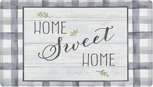 Cozy Living anti Fatigue Kitchen Mat for Floor, Home Sweet Home Themed Cushioned