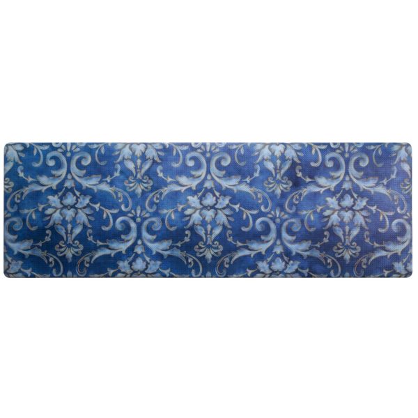 Cozy Living Watercolor Damask Runner Anti-Fatigue Kitchen Mat, Non-Slip Floor…