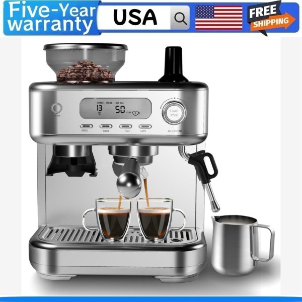 Espresso Coffee Maker 15 Bar with Built in Grinder Barista Coffee Machine Kit