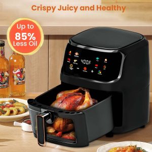 Air Fryer 7.5QT, Large 8-In-1 Digital Touchscreen, Visible Window, 1700W, New, B