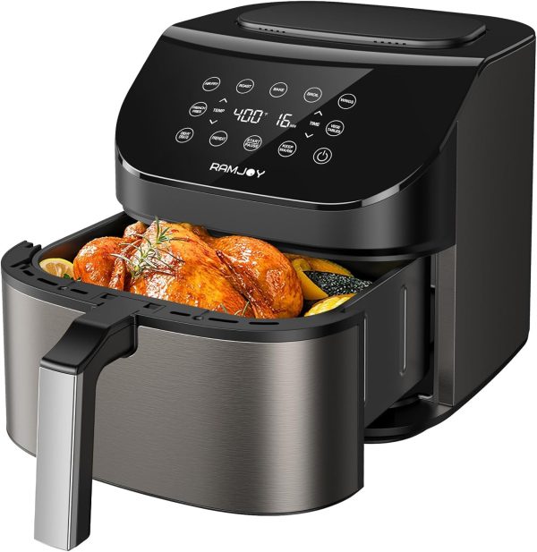 Air Fryer 6.8 Quarts, 10-In-1 Functions, Air Fry, Roast, Bake, Broil, Dehydrate,