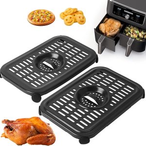 Air Fryer Grill Pan for Ninja Air Fryers, 2 Packs Replacement Air Fryer Crisper