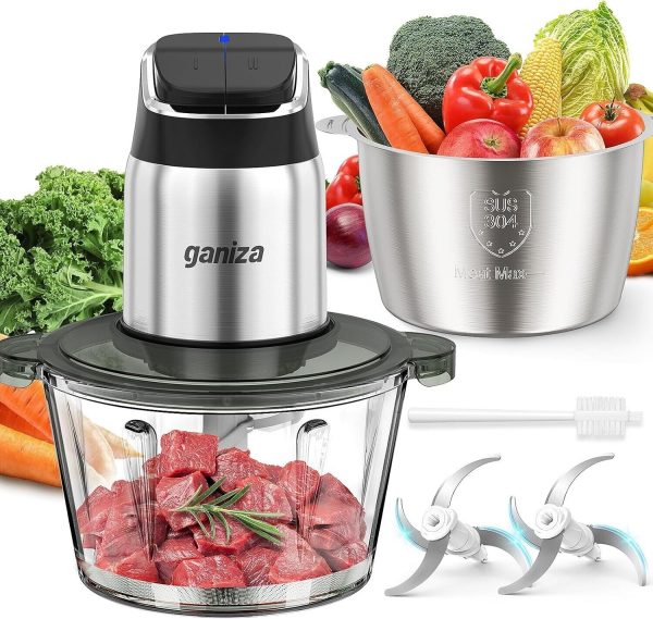 Ganiza Food Processor, 2-Speed Food Chopper Meat Grinder with 8 Cup Stainless