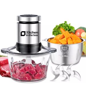 Kitchen in the Box Food Processors Small Meat Grinder Food Chopper Electric BLK