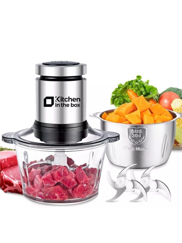 Kitchen in the Box Food Processors Small Meat Grinder Food Chopper Electric BLK