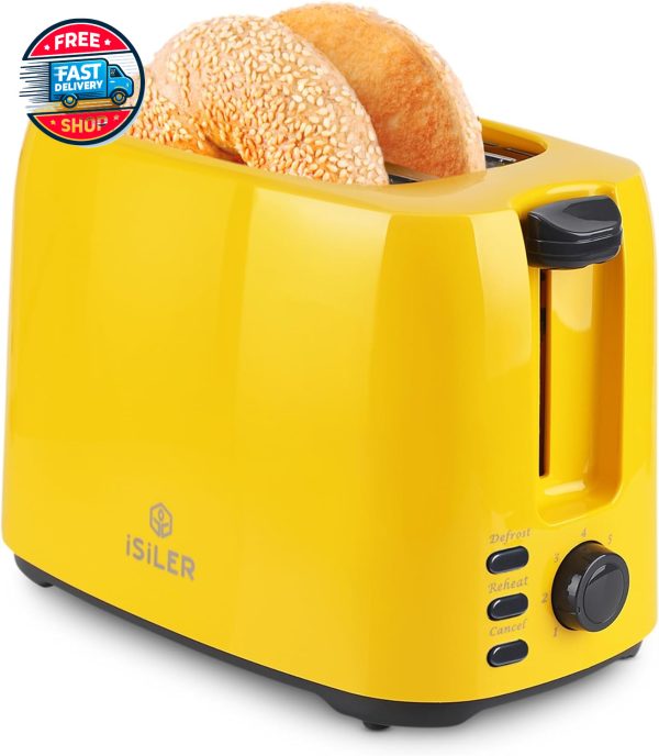 2 Slice Toaster, 1.3 Inches Wide Slot Bagel Toaster with 7 Shade Setting