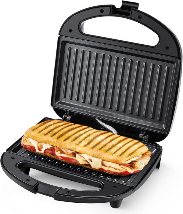 Electric Panini Press, 750W Sandwich Press, Non-Stick Coated Plates 8.46Inx4.92I