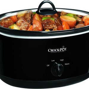 Crock-Pot Large 8 Quart Oval Manual Slow Cooker and Food Warmer, 1500 W Black