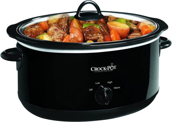 Crock-Pot Large 8 Quart Oval Manual Slow Cooker and Food Warmer, 1500 W Black