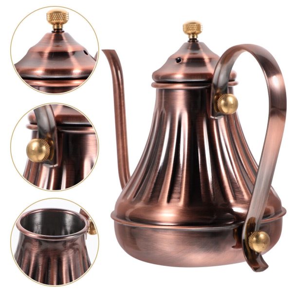 Bronze Whistling Tea Kettles Palace Coffee Pot for Restaurant