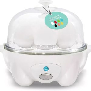 Elite Gourmet EGC-007 Rapid Egg Cooker, 7 Easy-To-Peel, Hard, Medium, White