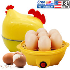 Electric Rooster Egg Cooker Boiler 7 Egg Steamer Non Stick Hard Boiled Auto-Off