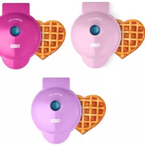 Dash Mini Heart Shaped Waffle Makers w/ Boxes – Set of 3