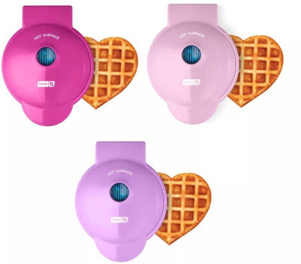 Dash Mini Heart Shaped Waffle Makers w/ Boxes – Set of 3