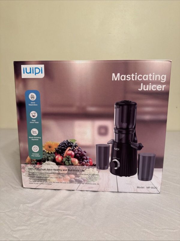 Open Box New Cold Press Juicer, IUIPI Fit Whole Fruit Vegetable Slow Masticating