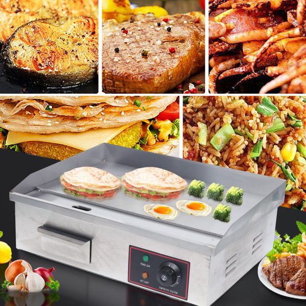 1.6kw Electric Griddle Portable Flat Top Outdoor Cooking BBQ Grill Table Stove