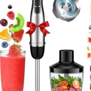 Immersion Blender, 1100W 5-in-1 Multi-Purpose Hand Blender, 12-Speed