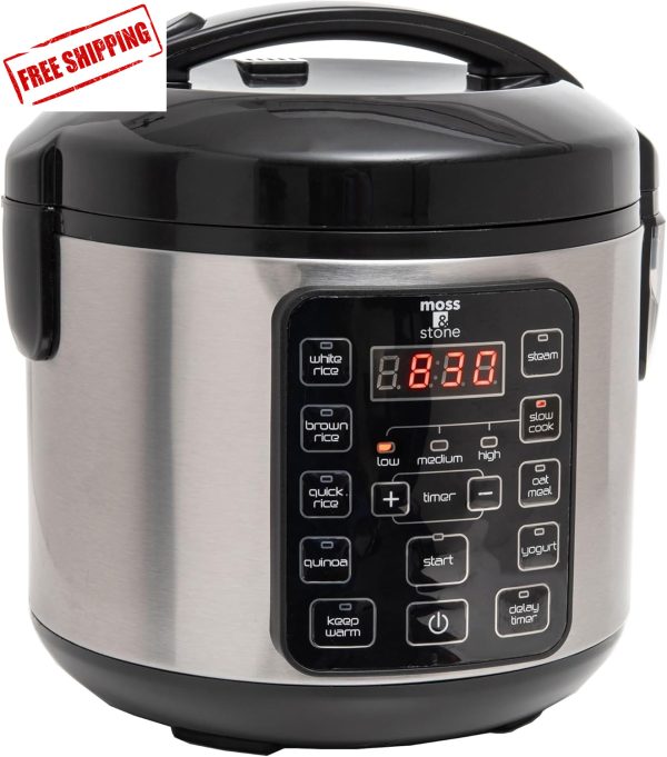 Electric Multicooker Digital Rice Cooker Small 4-8 Cup 10 Pre-Programmed Setting