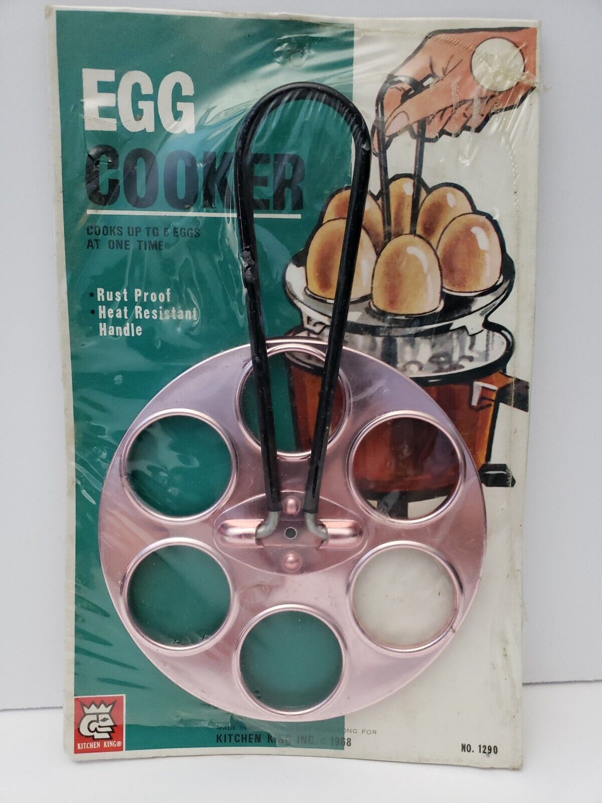 Vintage 1968 Kitchen King Egg Cooker Poacher New in Package See Pics