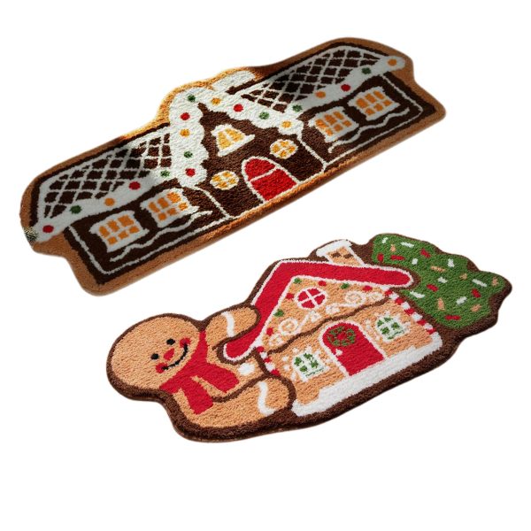 Gingerbread House Kitchen Mat Gingerbread Welcome Floor Mat Non-slip responsible