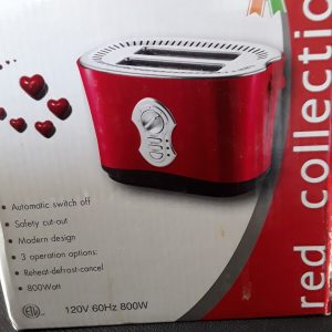 toaster 2 slice, red collection